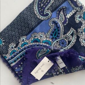 Vera Bradley Navy and Teal Paisley Scarf